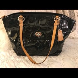 Coach Leah Patent Leather Tote/ Shoulder Bag